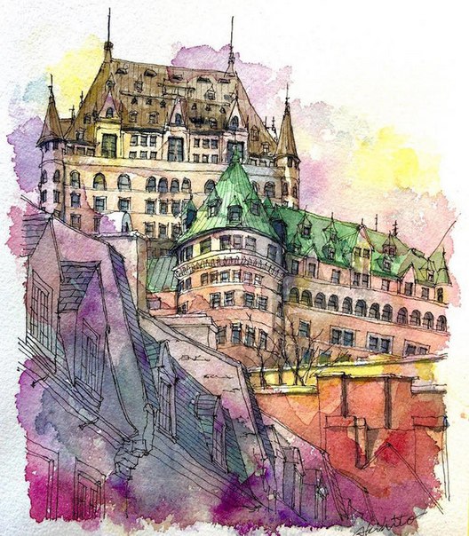 Акварельные путешествия: художник рисует города, в которых мечтает побывать. Акварельные путешествия 1